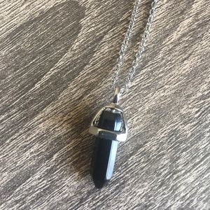 Topman black shard necklace